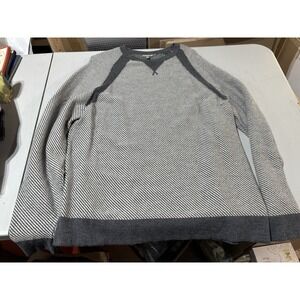 Toad & Co Lambswool Blend Striped Sweater Pullover Crew Neck Contrast Trim M EUC